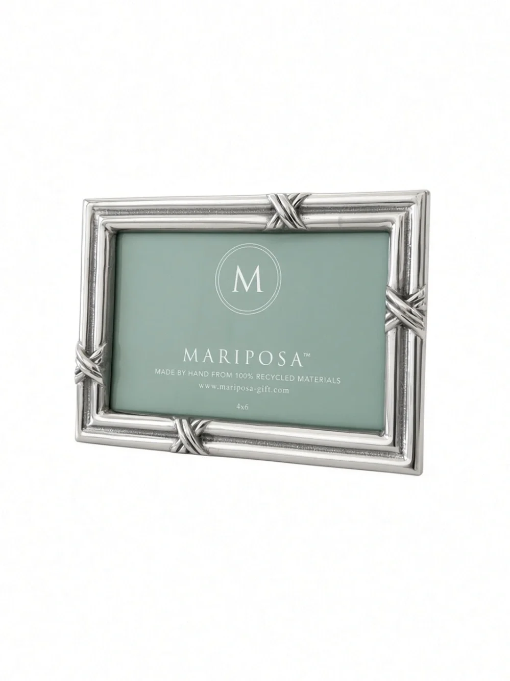 Mariposa Bamboo 4x6 Silver Picture Frame Sandcast Aluminum NEW